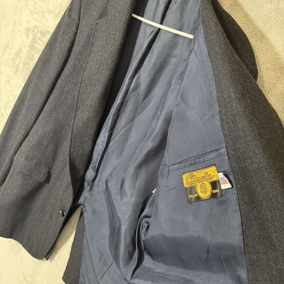 Circle S Western Blazer Sport Coat Navy Blue 46L Rodeo Cowboy Yoke Two Button - Picture 8 of 13